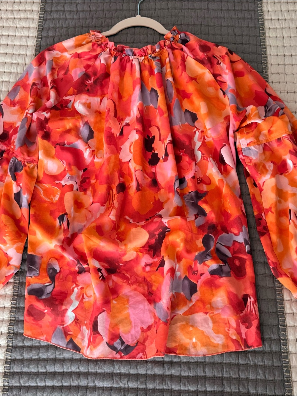Vibrant Multi-Color Floral Peasant Blouse - Women